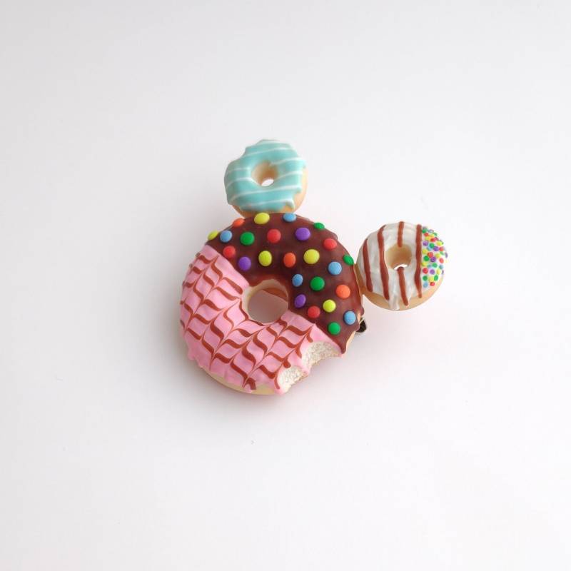 Mickey Donut Brosche Handgemachte Lebensmittel Schmuck Aus Polymer Clay von BijouxRI