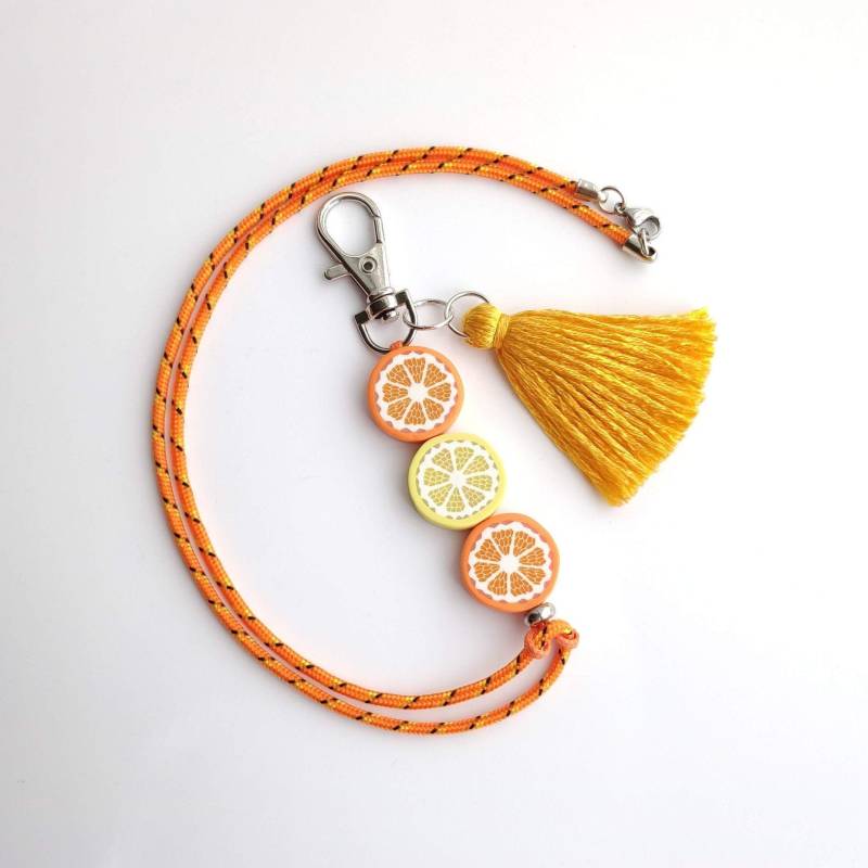 Zitrus Scheibe Lanyard Halskette Polymer Clay Ausweishalter von BijouxRI