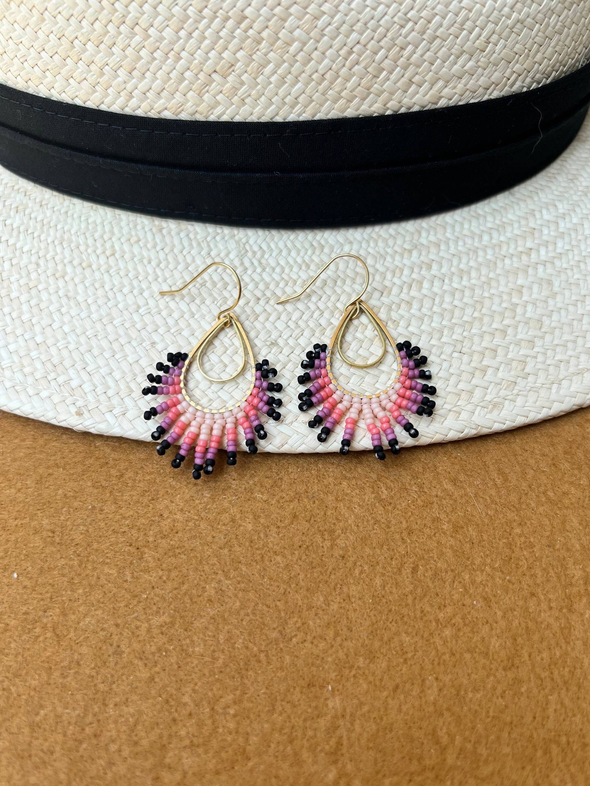 Jasmins.handmade Beaded Earrings. Dangle Caribbean Colors, Boho Style, Miyuki Seed Beads von BijouxSamedi