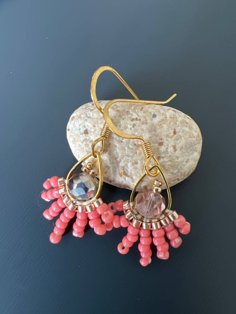 Petite Drops Beaded Earrings Boho Style, Glass Beads Earrings, Rocailles Miyuki Statement, Miyuki von BijouxSamedi