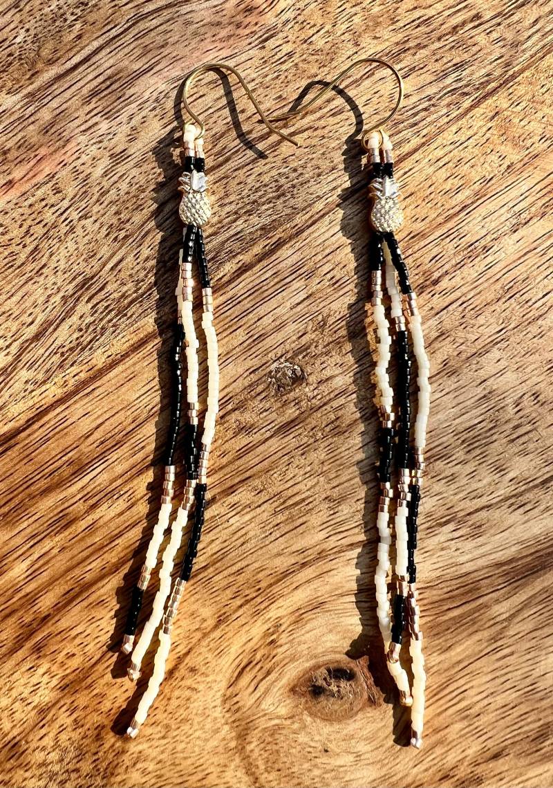 The Golden Pineapple Dangle Earrings Boho Beach Style von BijouxSamedi