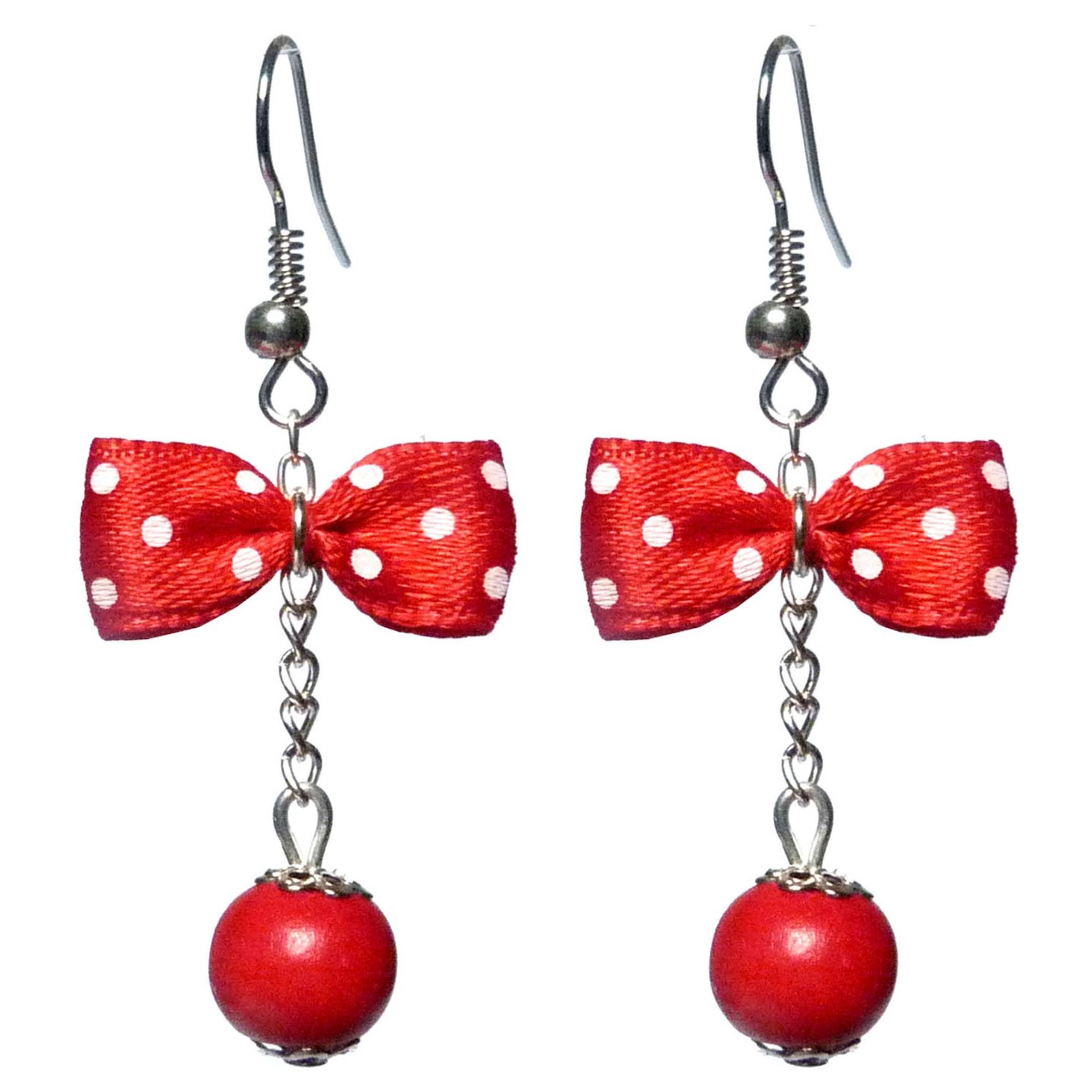 Handgefertigte Fliege-Ohrringe Aus Gepunktetem Stoff Im Retro-Stil Handgefertigte Fliege-Ohrringe Aus Gepunktetem Stoff Im Retro-Stil von BijouxSoyokayFrance