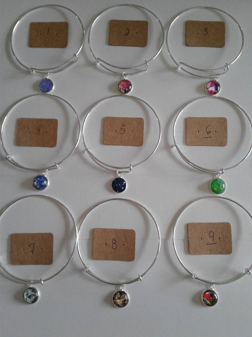 Messing Verstellbare Starre Armbänder Mit 12mm Cabochon von Bijouxcin