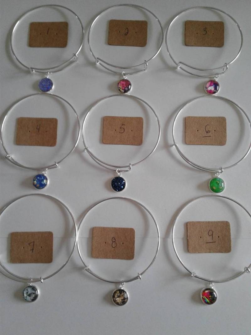 Messing Verstellbare Starre Armbänder Mit 12mm Cabochon von Bijouxcin