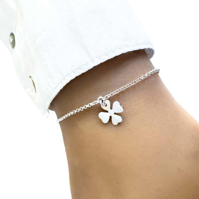 Kleeblatt-Kettenarmband Aus 925Er Silber von Bijouxdeparis