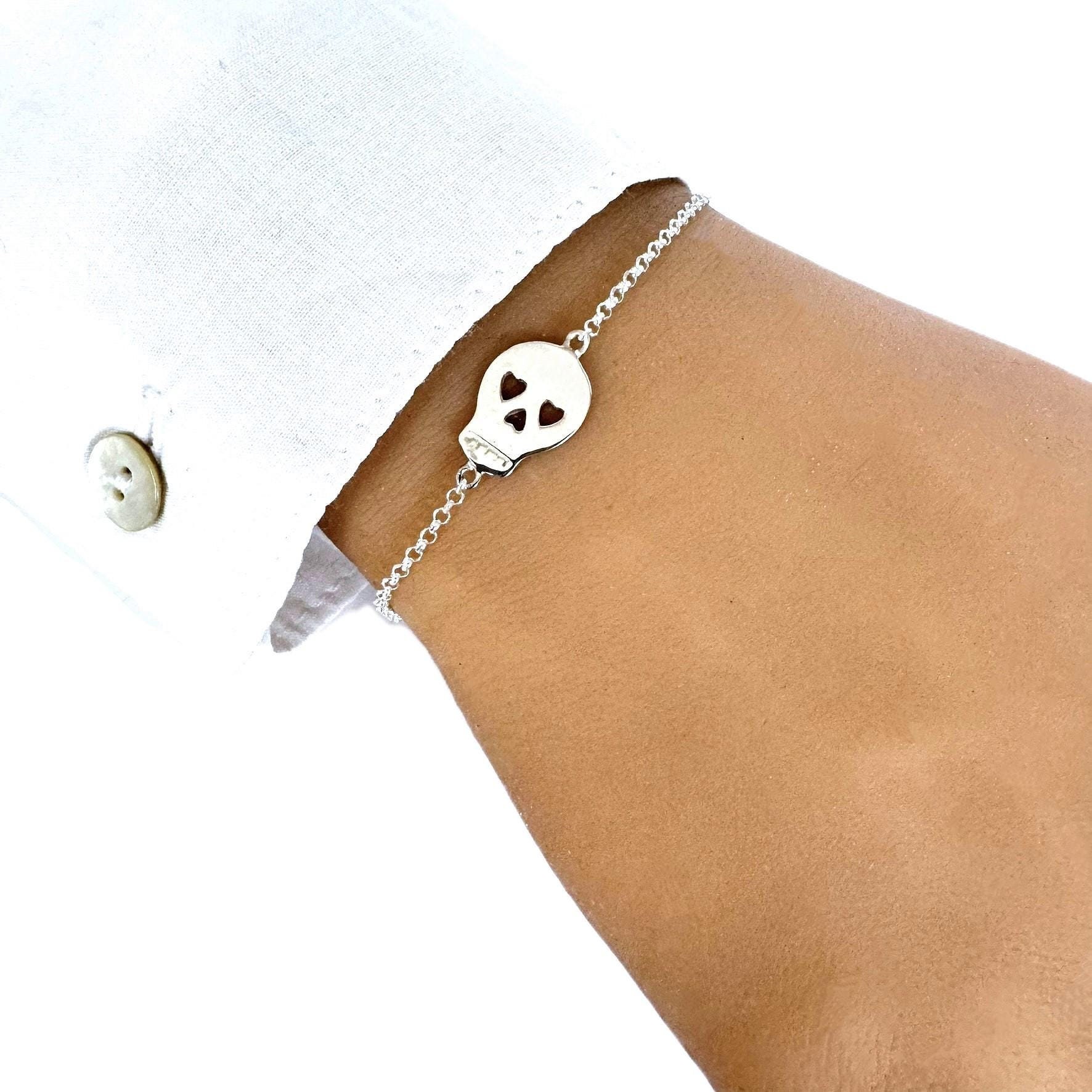 Totenkopf-Kettenarmband Aus 925Er Silber von Bijouxdeparis