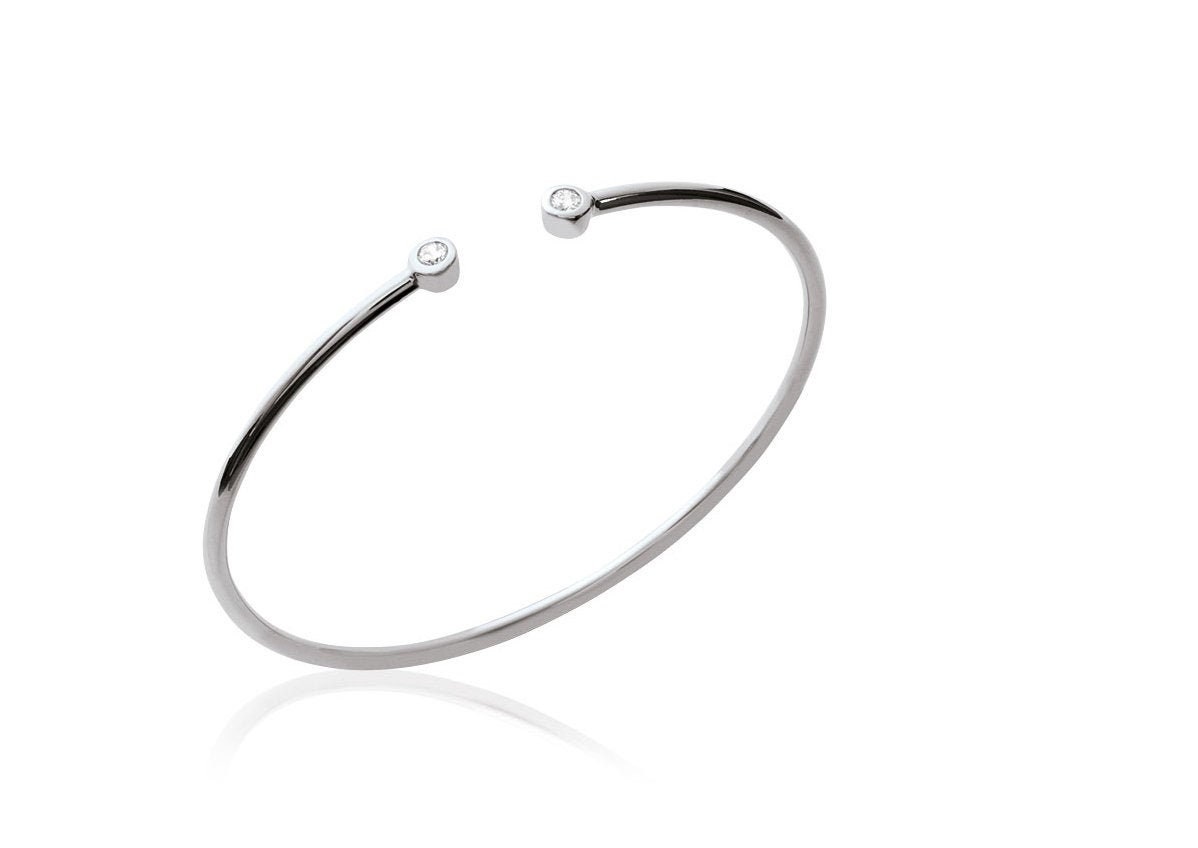 Feiner Armreif Mit Zirkonia Aus Silber Oder 16 Karat Vergoldet von Bijouxeliseetmoi