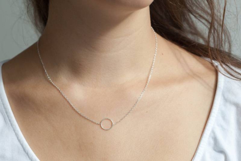 Kette Mit Kleinem Ring Aus 925Er Silber Oder Vergoldet von Bijouxeliseetmoi