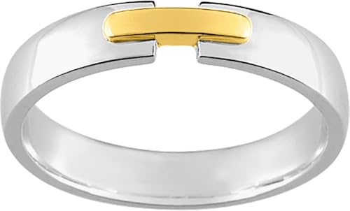 Bijouxenvogue Allianz Herrenring aus 18 Karat Weiß- und Gelbgold Größe 61 von Bijouxenvogue