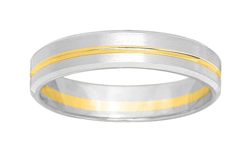 Bijouxenvogue Allianz Herrenring aus Weiß- und Gelbgold Größe 56 von Bijouxenvogue
