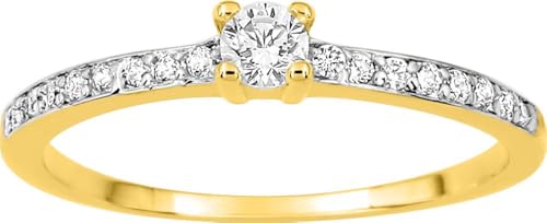 Bijouxenvogue Goldring mit Rhodium-Überzug und Zirkonien Größe 53 von Bijouxenvogue