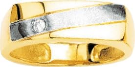 Bijouxenvogue Herrenring aus rhodiniertem Gold mit Diamant 0,04ct GH P2 Größe 64 von Bijouxenvogue