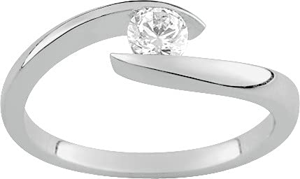 Bijouxenvogue Rhodiniert Silberring mit Zirkonium Größe 64 von Bijouxenvogue