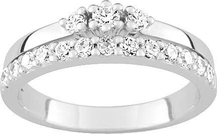 Bijouxenvogue Rhodinierte Silberring mit Zirkonien Größe 59 von Bijouxenvogue