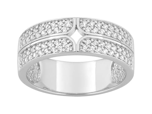 Bijouxenvogue Rhodiniertes Silberring mit Zirkonien Größe 50 von Bijouxenvogue