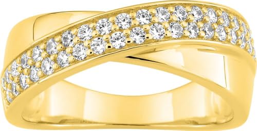 Bijouxenvogue Rhodiniertes Zirkoniumvergoldetes Ring Größe 51 von Bijouxenvogue