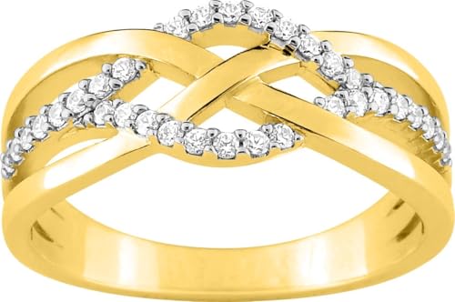 Bijouxenvogue Ring aus rhodiniertem Gold mit Zirkonien Größe 55 von Bijouxenvogue