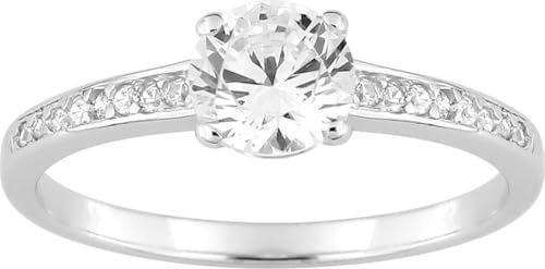 Bijouxenvogue Ring aus rhodiniertem Silber mit Zirkonia Größe 57 von Bijouxenvogue