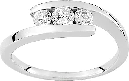 Bijouxenvogue Ring aus rhodiniertem Silber mit Zirkonien Größe 59 von Bijouxenvogue