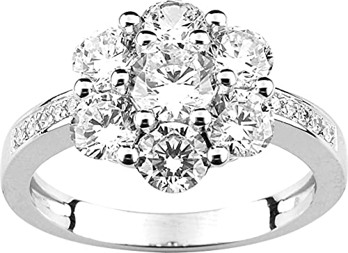 Bijouxenvogue Ring aus rhodiniertem Silber mit Zirkonien Größe 61 von Bijouxenvogue