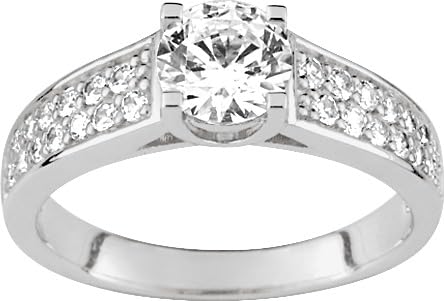 Bijouxenvogue Ring aus rhodiniertem Silber mit Zirkonium Größe 49 von Bijouxenvogue