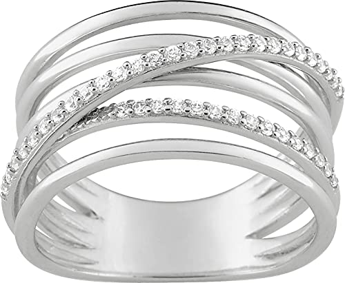 Bijouxenvogue Ring aus rhodiniertem Silber mit Zirkonium Größe 57 von Bijouxenvogue