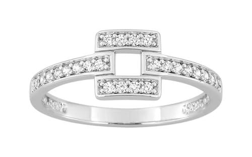 Bijouxenvogue Ring aus rhodiniertem Silber mit Zirkonium Größe 61 von Bijouxenvogue