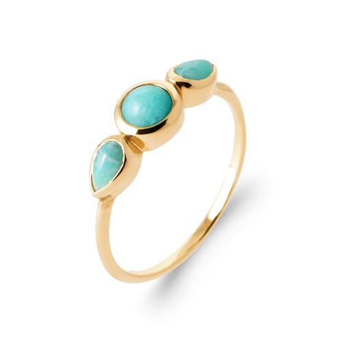 Bijouxenvogue Ring aus vergoldetem Amazonit Größe 60 von Bijouxenvogue