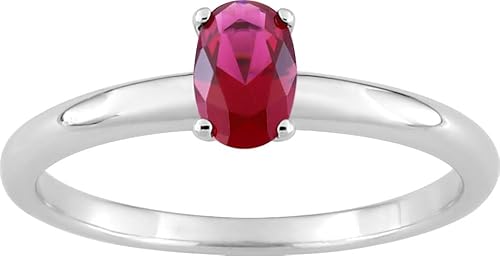 Bijouxenvogue Rhodinierter Silberring mit rotem Zirkonium Größe 48 von Bijouxenvogue