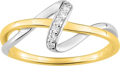 Bijouxenvogue Ringen aus Weiß- und Gelbgold mit Zirkonien Größe 59 von Bijouxenvogue