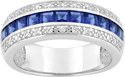 Bijouxenvogue Silberring mit Rhodium-Beschichtung und Zirkonium Größe 61 von Bijouxenvogue