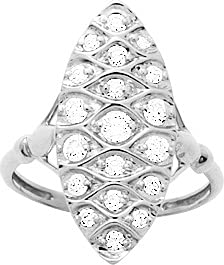 Bijouxenvogue Silberring rhodiniert mit Zirkonien Größe 53 von Bijouxenvogue