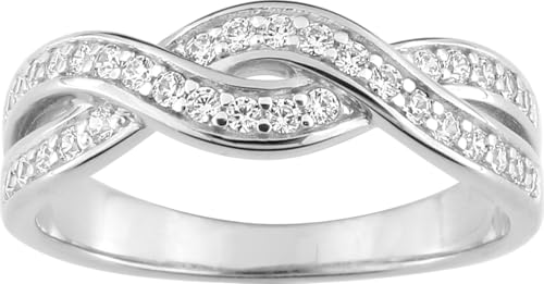 Bijouxenvogue Silberring rhodiniert mit Zirkonien Größe 59 von Bijouxenvogue