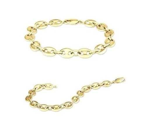 Bijouxia Armband mit Kaffeebohnen, 8 mm x 21 cm, 18 Karat vergoldet, 750/000 von Bijouxia