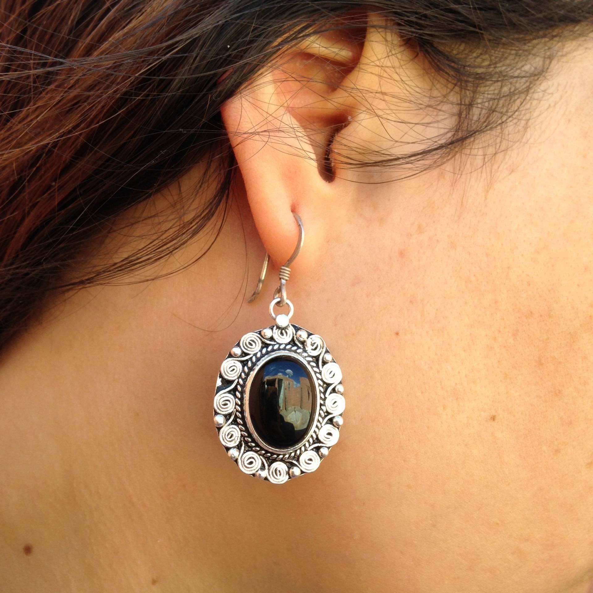 Handgemachte 999 Silber Tuareg Ohrringe Achat Berber Schmuck von Bijouxtuarege