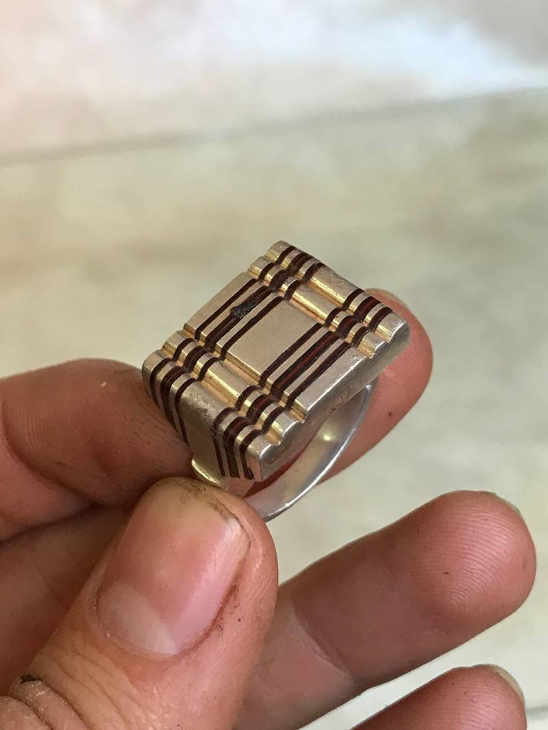 Handgemachter Tuareg-Ebenholz & Silber Ring Berber Design von Bijouxtuarege