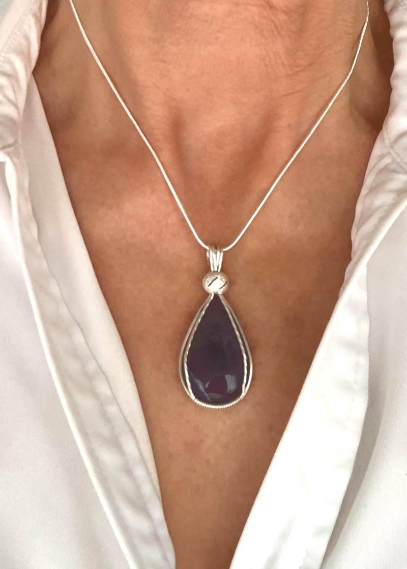 Amethyst-Anhänger, Amethyst-Halskette, 925Er Sterlingsilber, Geburtsstein Für Februar von Bijouxzenitudech