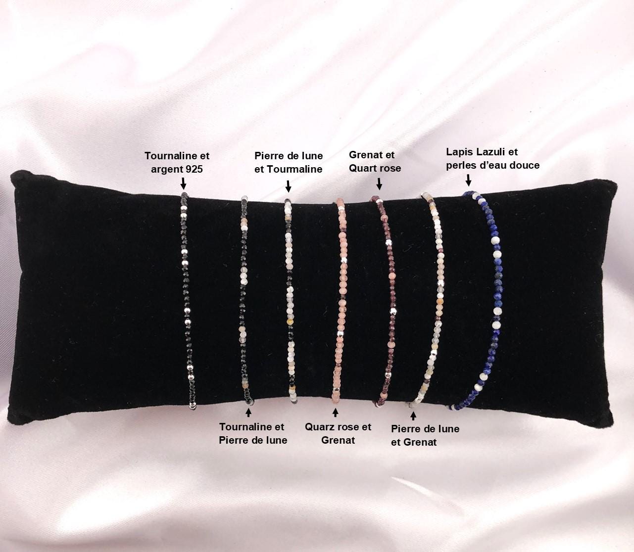 Lapislazuli-Armband, Perlmutt, 925 Sterling Silber Oder 14K Gold, Freundschaftsarmband, Halbedelsteinschmuck von Bijouxzenitudech