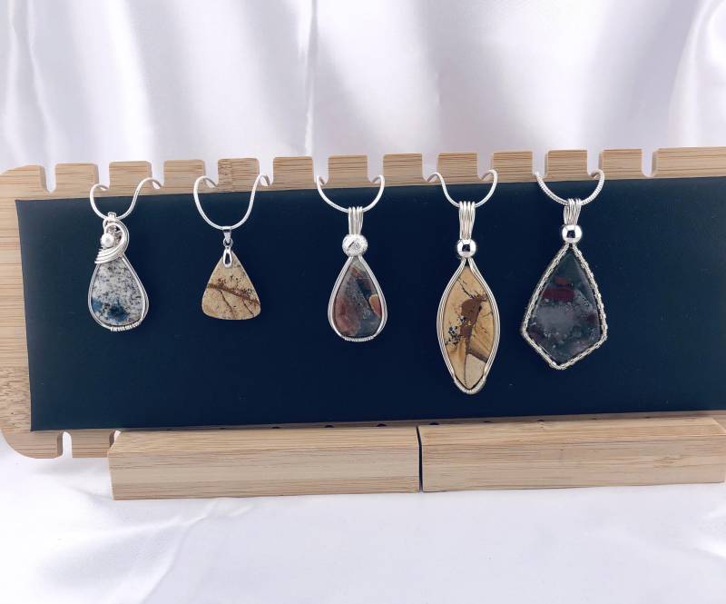 Jaspis Halskette, Schmuck, Talisman 925 Sterling Silber, Halbedelstein Geschenk Für Sie, Naturstein Schmuck von Bijouxzenitudech