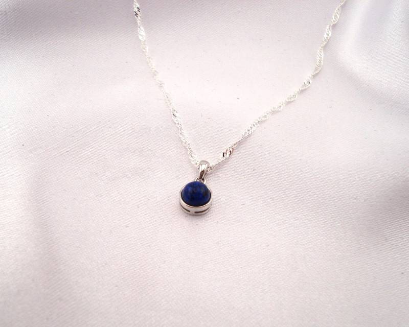 Lapislazuli-Halskette, Lapislazuli-Anhänger, 925Er Silber, Natursteinschmuck, Halbedelsteinschmuck, Geschenk Für Sie von Bijouxzenitudech