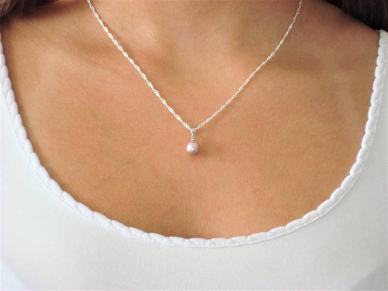 Süßwasserperlenkette, 925 Sterling Silber von Bijouxzenitudech