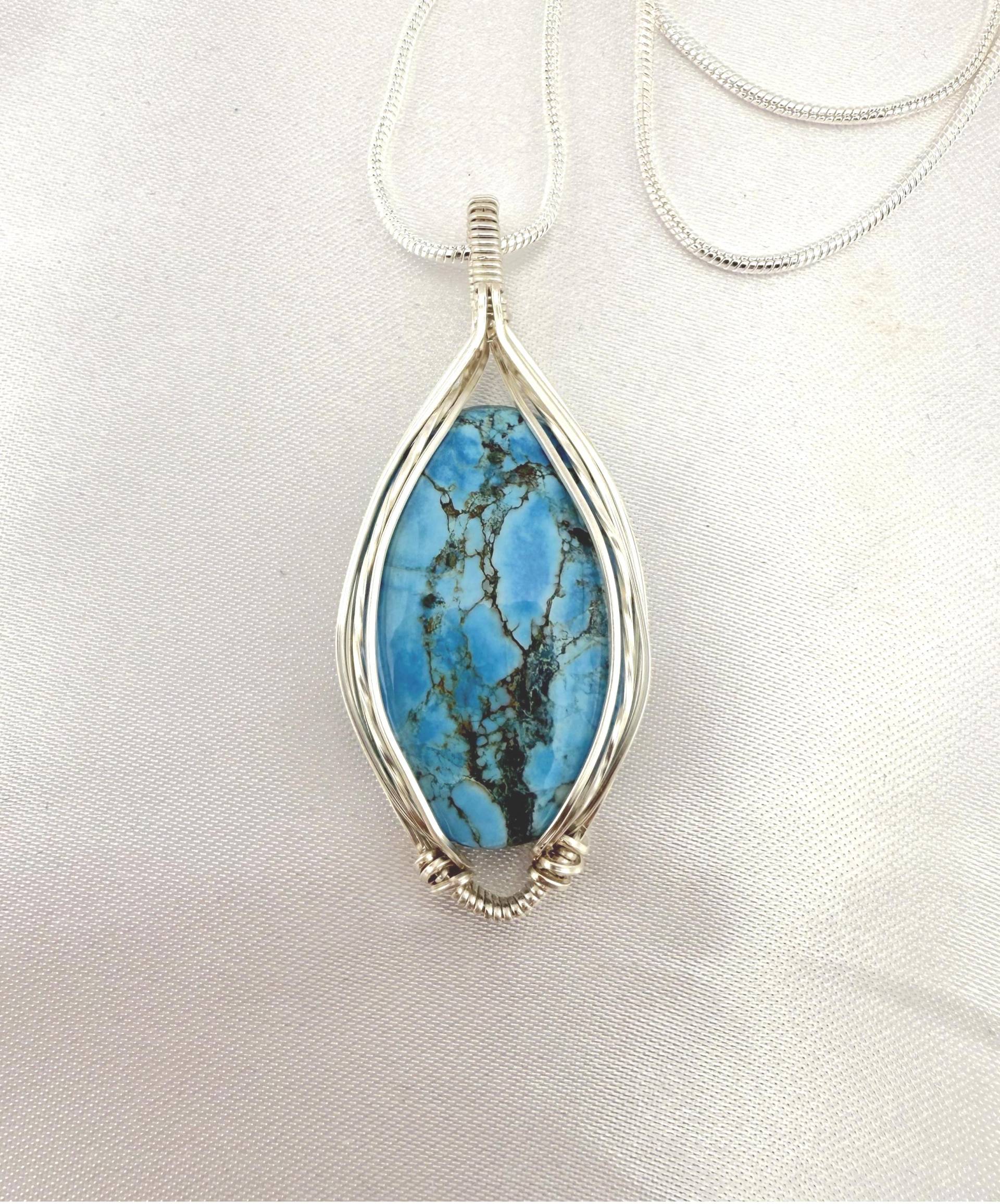 Türkis Anhänger, Halskette, Talisman 925 Sterling Silber von Bijouxzenitudech