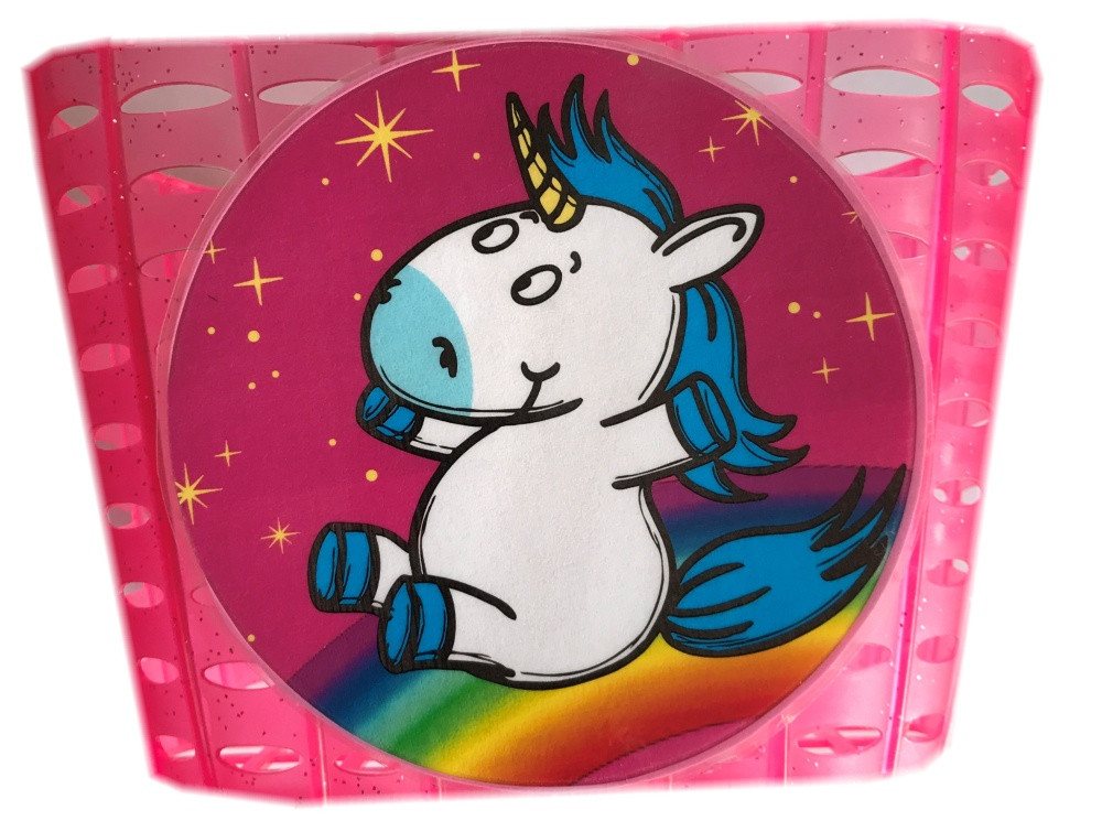 Bike Fashion Fahrradkorb Kinder „Einhorn“, pink – Korb mit Schlaufen zur Lenkermontage von Bike Fashion