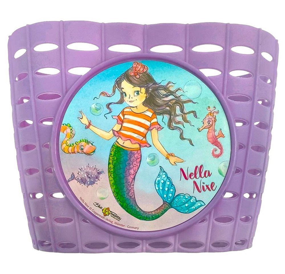 Bike Fashion Fahrradkorb Kinder „Nella Nixe“, lila –Korb mit Schlaufen zur Lenkermontage von Bike Fashion