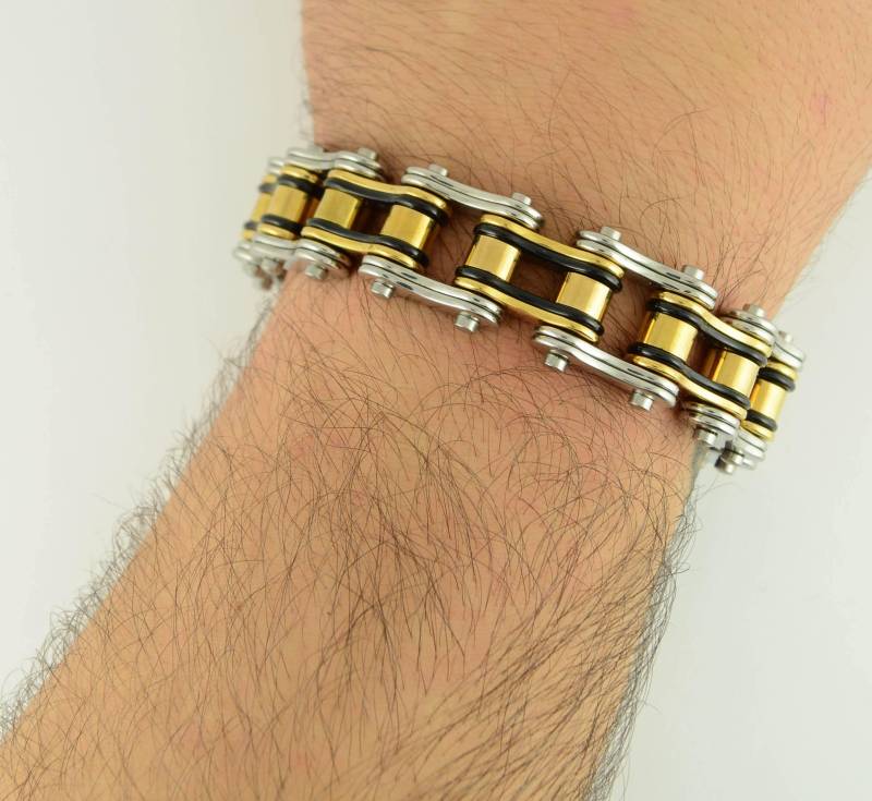 Heavy Metal Biker Kette Armband 3/4 " Breit 8"-10" Länge Motorrad Goldwing Shop Teile Schwarz Heavy Metal Biker Kette Armband 3/4 " Breit 8"-10" Länge Motorrad Goldwing Shop Teile Schwarz von BikeChainJewelryCo