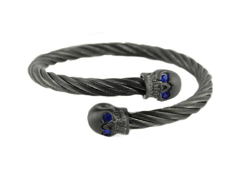 Rotguss Verdrahtet Schädel-Armband Mit Edelstahl-Saphir Nachahmung Augen Motorrad Biker-Schmuck Rotguss Verdrahtet Schädel-Armband Mit Edelstahl-Saphir Nachahmung Augen Motorrad Biker-Schmuck von BikeChainJewelryCo