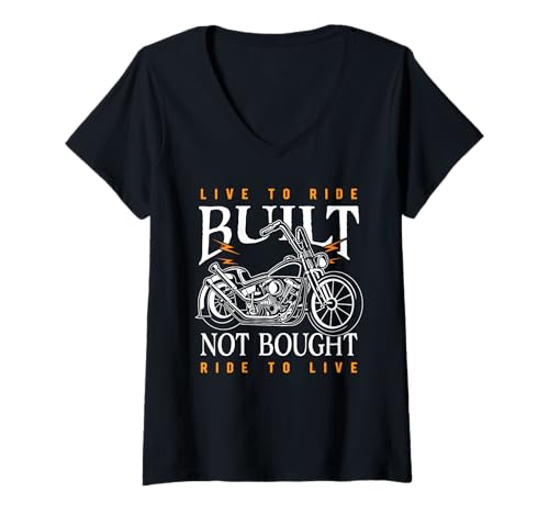 Damen Klassisches Motorrad-Chopper-Design T-Shirt mit V-Ausschnitt Damen Klassisches Motorrad-Chopper-Design T-Shirt mit V-Ausschnitt von Biker Designs for the Motorcycle Rider Enthusiast