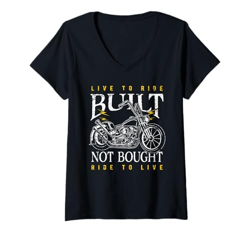 Damen Klassisches Motorrad-Chopper-Design T-Shirt mit V-Ausschnitt Damen Klassisches Motorrad-Chopper-Design T-Shirt mit V-Ausschnitt von Biker Designs for the Motorcycle Rider Enthusiast
