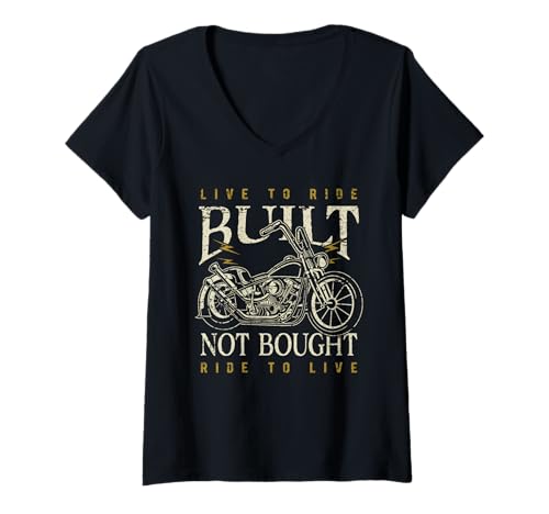 Damen Klassisches Motorrad-Chopper-Design T-Shirt mit V-Ausschnitt Damen Klassisches Motorrad-Chopper-Design T-Shirt mit V-Ausschnitt von Biker Designs for the Motorcycle Rider Enthusiast