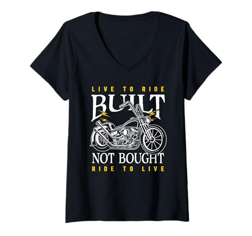 Damen Klassisches Motorrad-Chopper-Design T-Shirt mit V-Ausschnitt Damen Klassisches Motorrad-Chopper-Design T-Shirt mit V-Ausschnitt von Biker Designs for the Motorcycle Rider Enthusiast